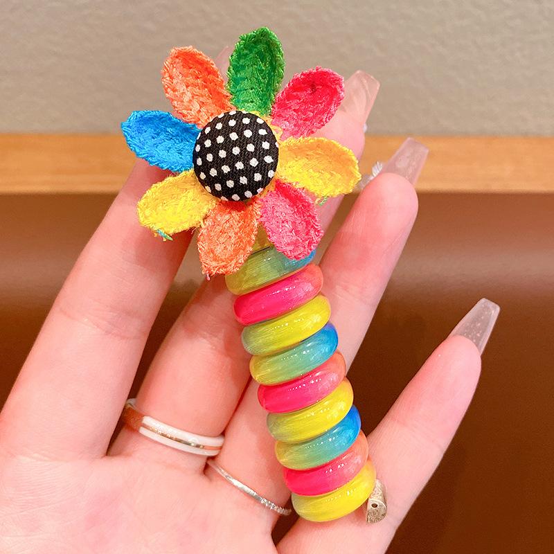 Children'S Roll Telephone Rope Hair Rope Girls' High Ponytail Headrope Durable High Elastic No Damage Hair Rope Hair Accessories