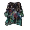 Nova Blusa Floral de Verão Oversize Camiseta Solta Tamanho Grande Feminina Manga Curta Tops Casuais Camisetas