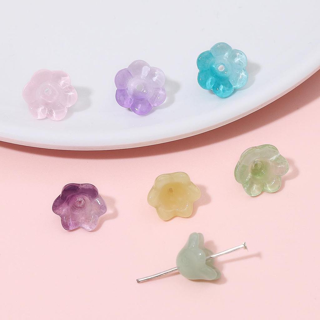 Gradient Glass Imitation Jade Lily of the Valley Beads for DIY Necklace & Bracelet Accessories