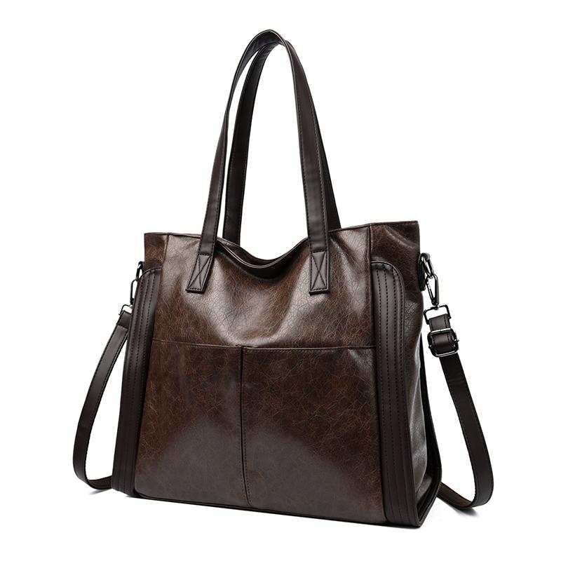 Retro Women Shoulder Bag New Large Capacity Handbags Soft Leather Crossbody Bag Ladies Bucket Bags