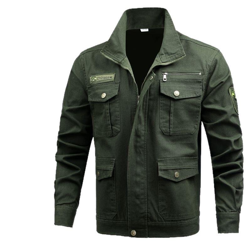 

Men s Heavy-Duty Cotton Workwear Set: Anti-Scald, Wear-Resistant, Ideal for Welding and Construction Labor Protection. Size 170 (recommended 100-120 jins)