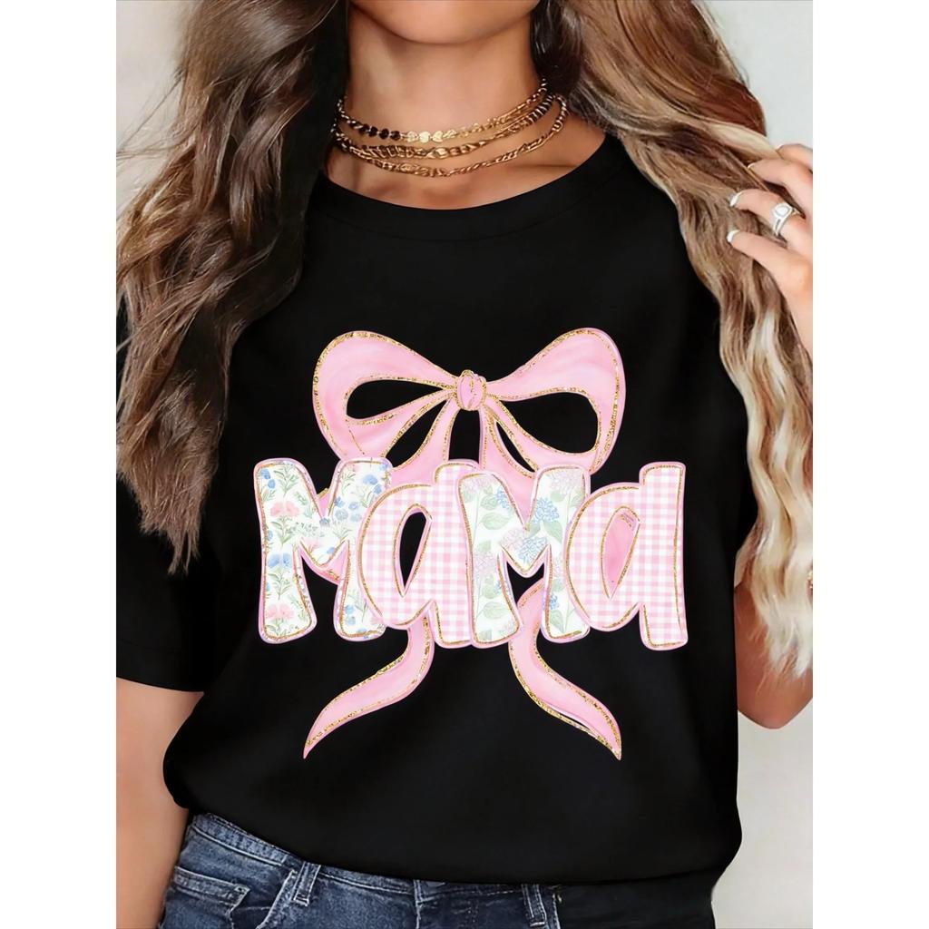 Fashion Y2k Tops Mothers Day Party Costume Flower Unisexs Home Clothing Mama Printed Tshirt Festival Clothing Souvenirs