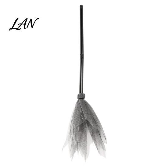 Reusable Cosplay Prop Halloween Witch Broom Prop, Detachable Mesh Wizard Broomstick for Costume Accessories Party Stage Performance, Haunted
