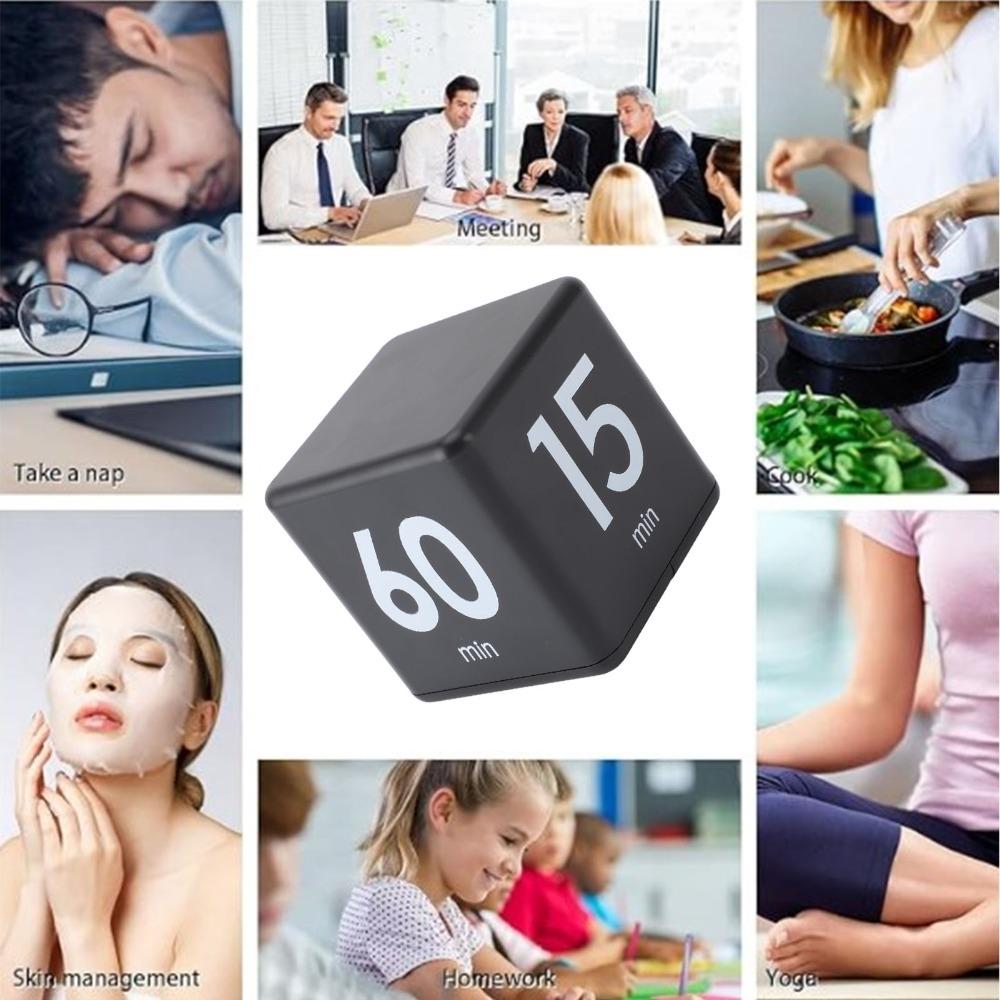 Schwerkraftsensor Flip Timer Schwarzer Roter Würfel Timer Countdown Timer Kochen Lernen Training Büro