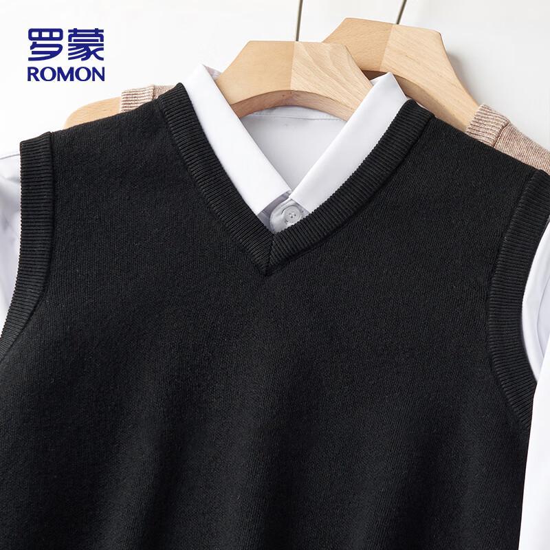 Romon Men s V-Neck Cotton Knit Vest XXL