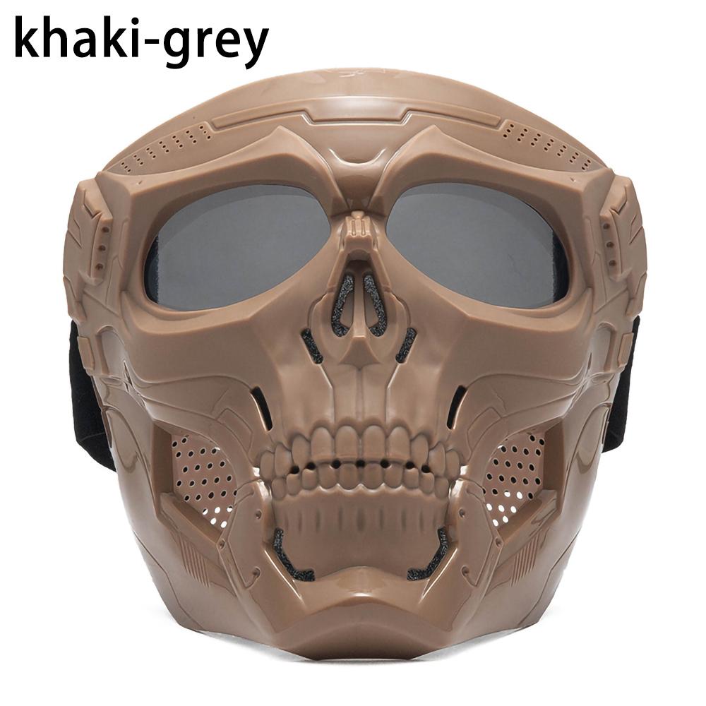 Cycling Colored Goggle Motorcycle Skull Skeleton Mask Windproof Full Face Mask Paintball Game Tactical Protection Helmet Mask