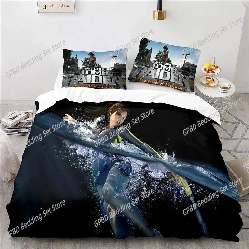Comforter 3D Print Game Tomb Raider Bedding Set Bedroom Soft Modern S Comefortable Kids And