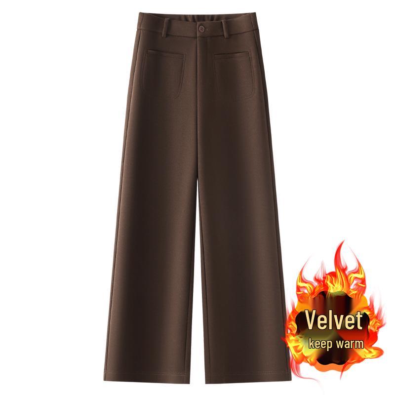 

Ankola Women s Red Fleece Pants - 2024 Autumn/Winter Style, Narrow Straight Leg, Loose Wide Leg Wool Design M