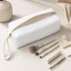 Zipper Closure Zipper Pouch Textured Surface Pencil Case High Quality Makeup Bag  Makeup Storage