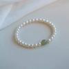 Elegant Bright Light Pearl Bracelet for Women, Hetian Jade Bracelet Chinese Style Light Luxury Gift