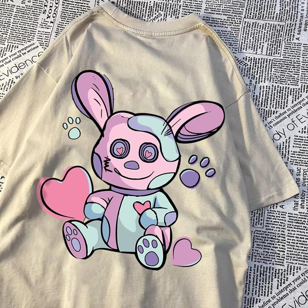 0Give My Heart To Your Teddy Bear Men Clothes T Shirt Fashion Breathable Tops Cotton Sweat Clothes Summer Loose Casual Tops
