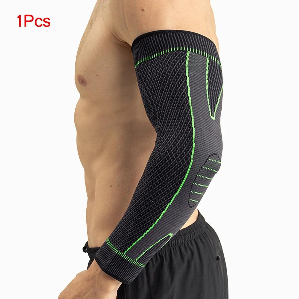 1 Stück Sport-Armkompressionsmanschette Anti-Rutsch Ellenbogenstütze für Damen und Herren Radfahren Basketball Fußball Volleyball Baseball Tennis Golf L