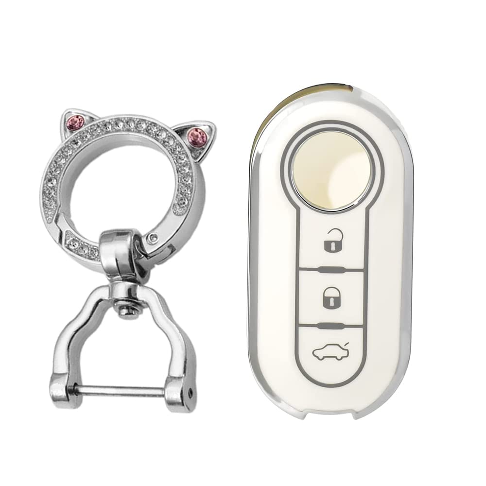 [KUNIO] Key Case for Fiat Key Cover Key Holder Silicone белый