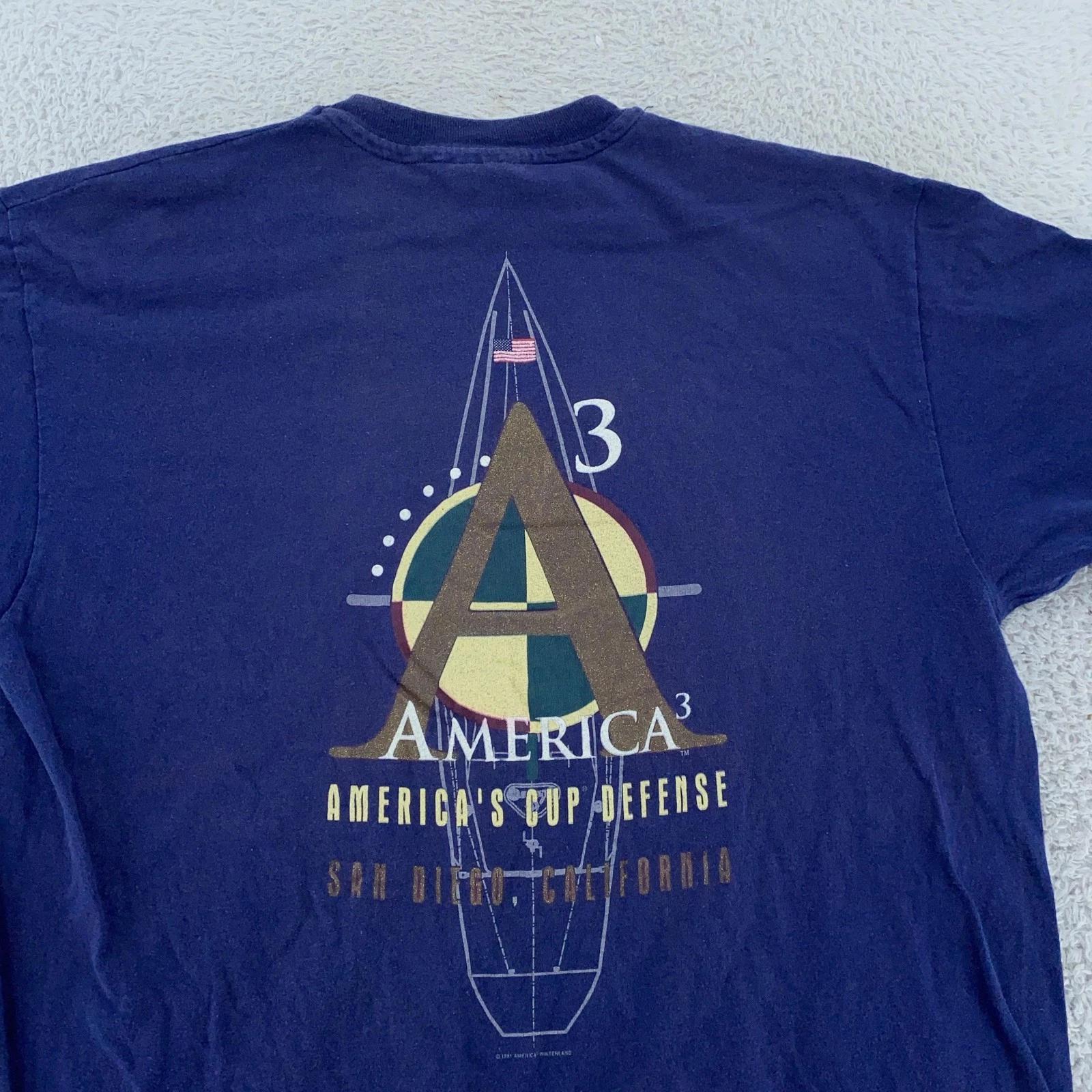 

Vintage 1992 America s Cup America³ T-Shirt Mens M/L San Diego Yacht Club Race L