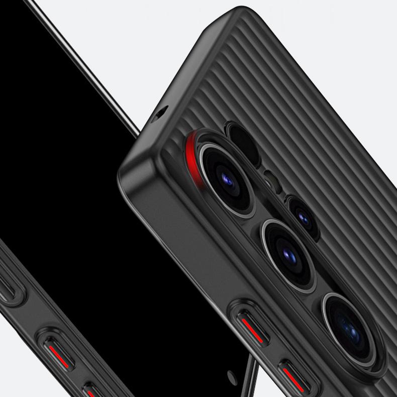 Applicable to Samsung S26Ultra mobile phone case corrugated grating magnetic suction S25Ultra ice mist anti-drop S24 protective case
