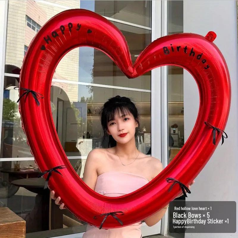 Big Heart Balloon Photo Frame for Kids' Party & Valentine's Day Decorations
