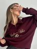 Autumn/Winter Trendy Versatile Half-Zip Hoodie with Letter Print - Stylish and Cozy.