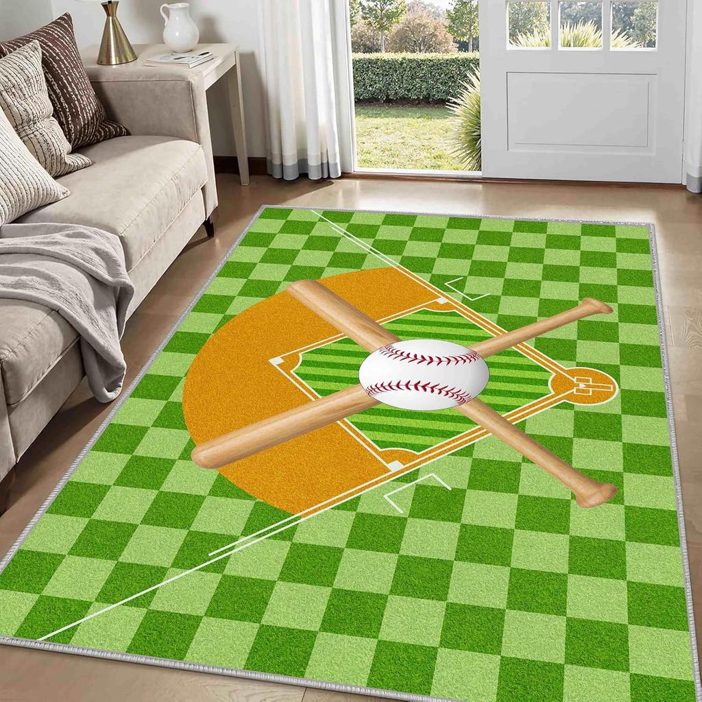Racing Track Area Rug Street Speed Theme Floor Mat Creative Game Room Decor Non-Slip Carpet for Boys Playroom Nursery Decor