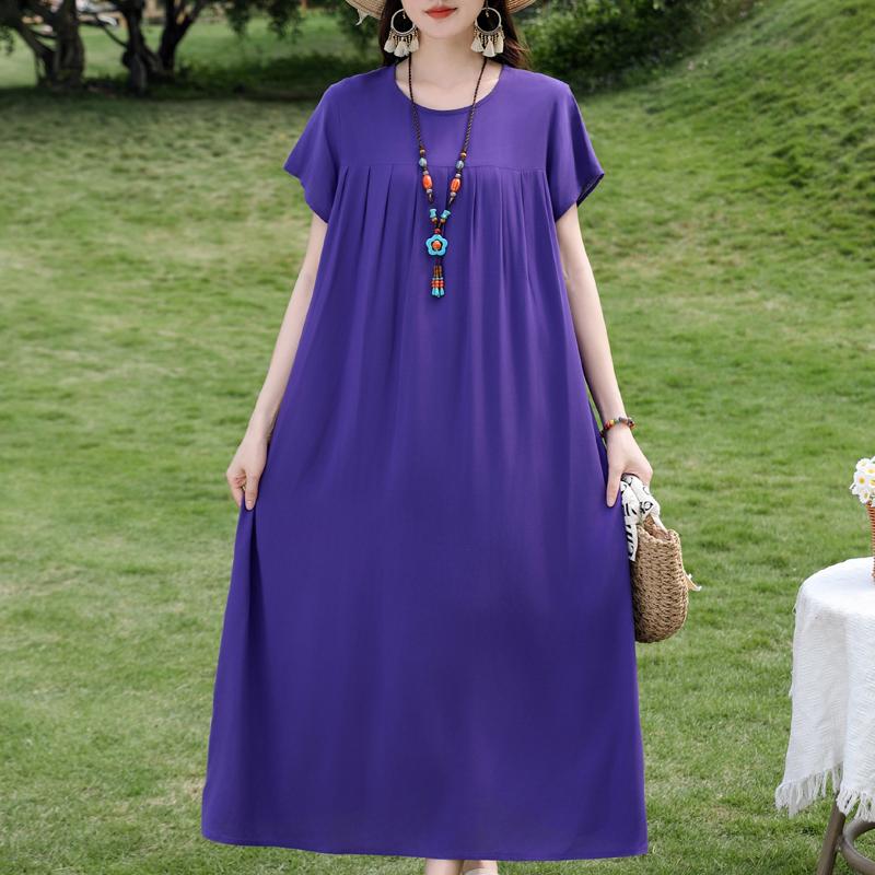 

Повседневные женские платья Летняя винтажная одежда Плюс Размер Короткий рукав Элегантное длинное платье 5XL