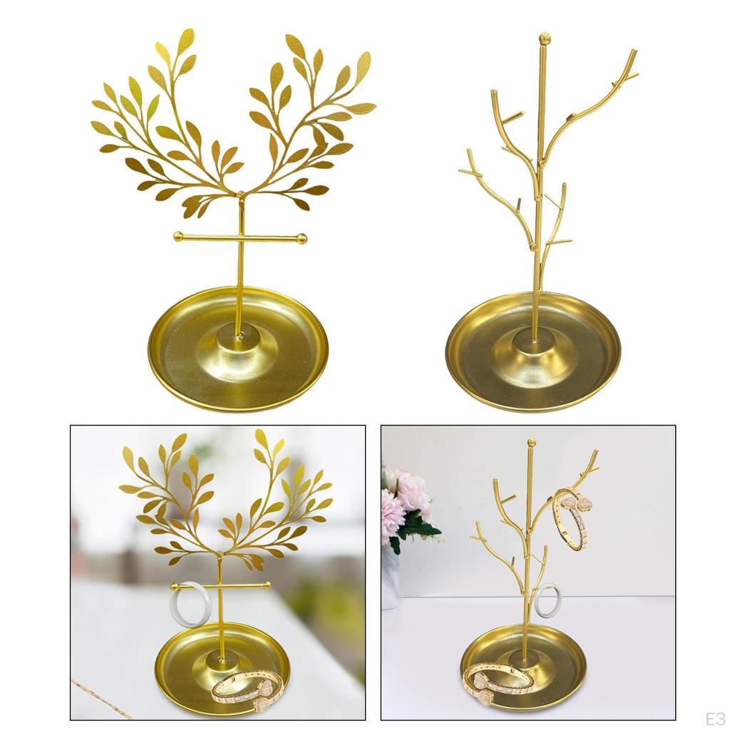 Creative Jewelry Stand, Multifunctional Earrings Hanger Round Tray Organizer Trinket Holder