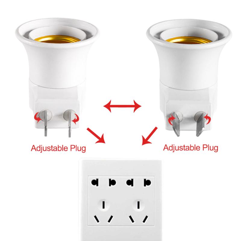 3PCS Practical White E27 LED Light Socket To EU Plug/US Plug Holder Adapter Converter ON/OFF for Bulb Lamp