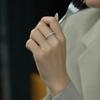S925 Sterling Silver Women's Exquisite Pave Set Stackable Ring - Simple Oval/Square Design, Closed Style