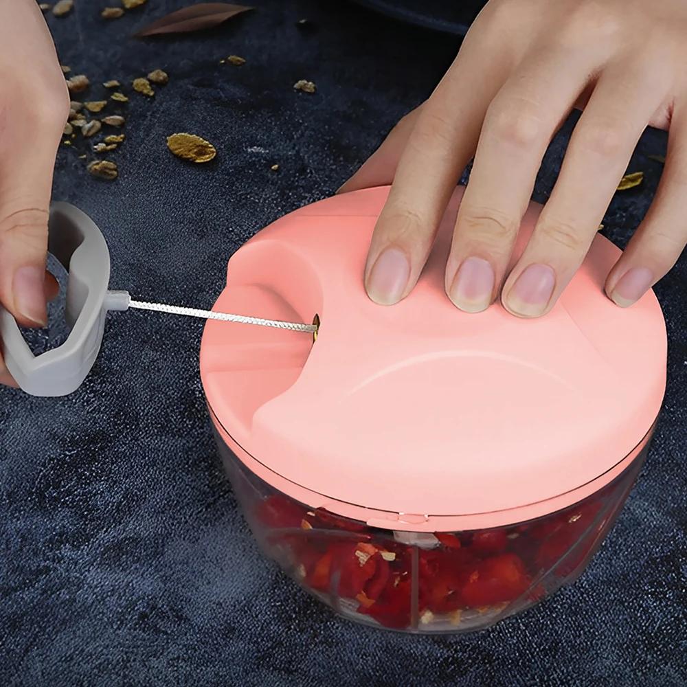 500ml Manual Garlic Press Multifunctional Food Mixer Garlic Grinding Chopper Food Vegetables Cutter Meat Grinders Kitchen Tool