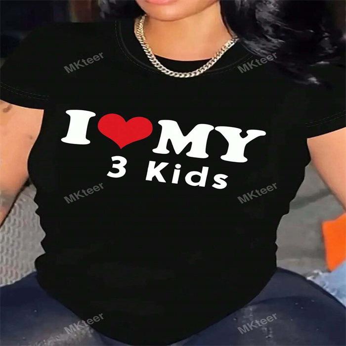 Summer Fashion Casual Cute Short Sleeved Round Neck Printed Top Women's Pure Cotton T-shirts