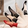 Non-Slip Invisible Lace Socks Hollow Sheer Shallow Transparent Socks Soft Lace Boat Socks  Women