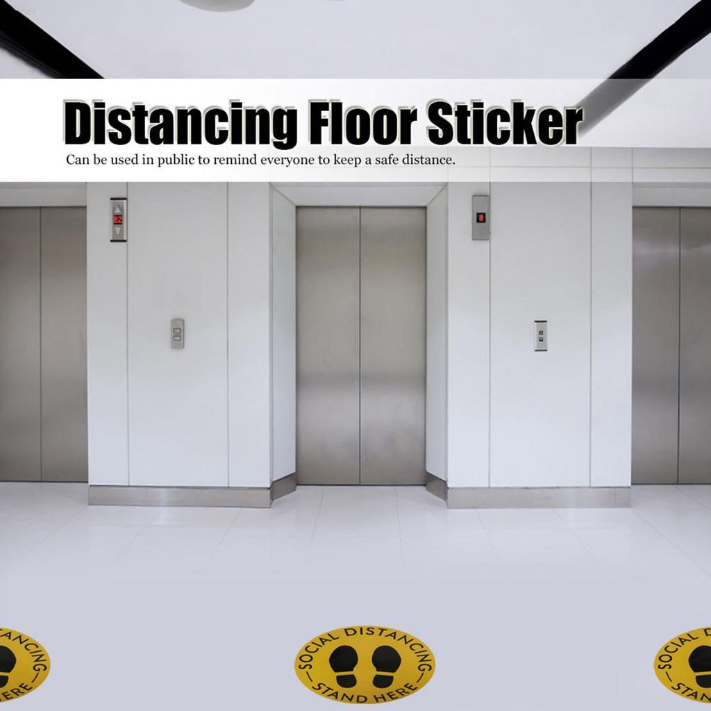 5PCS Social Distancing Ground Sticker Distance Marker Floor Signs Decal for School Market Public