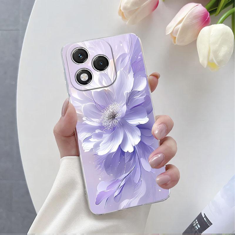 For Honor 400 Lite  Case Luxury Fashion Clear Phone Case For Honor 400 Pro Marble Flower Transparent Soft Silicone Protect Cover