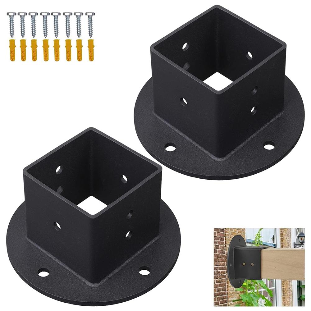 DIY Installations Outdoor Projects 2 Pcs Pergola Post Bracket Flange Base For Posts Versatile Outdoor Applications
