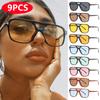 Premium 9pcs/4pcs Double Bridge Sun Glasses Oversize Candy Color Goggles Ladies Classic Fashion Oval Pilot Sunglasses UV400 Oculos De Sol