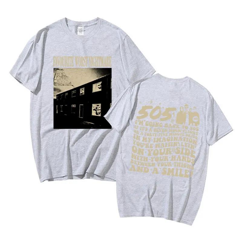 Vintage Favourite Worst Nightmare T Shirt Arctic Monkeys 505 Lyrics Print Tee Shirt for Men Women Hip Hop Punk Oversized T-shirt