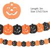 Halloween Paper Chain Banner Spider Pumpkin Ghost Bat Pattern Eco-friendly Material for Haunted House Party Decor