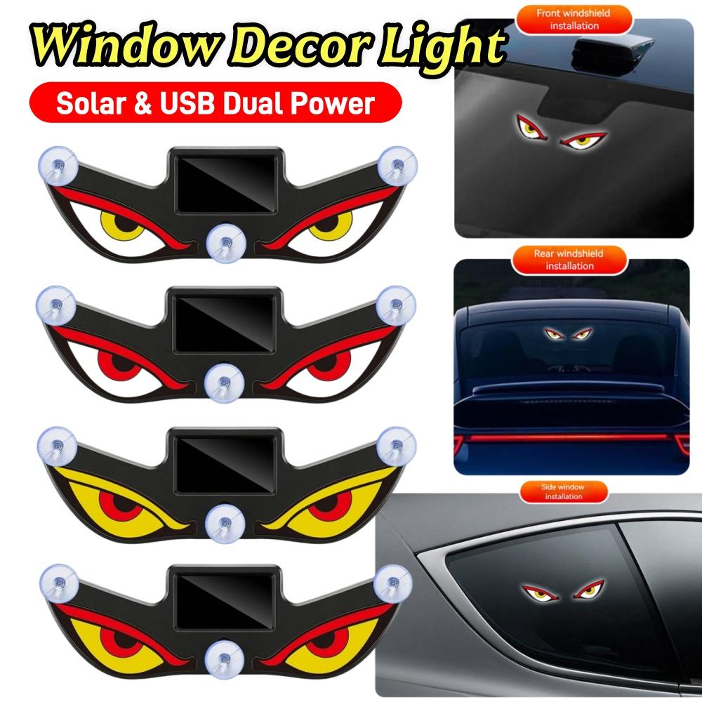 1-5pcs Car LED Devil Eyes Light Decorative Lights USB Warning Lights Dynamic Demon Eye Lights Atmosphere Light Auto Accessories
