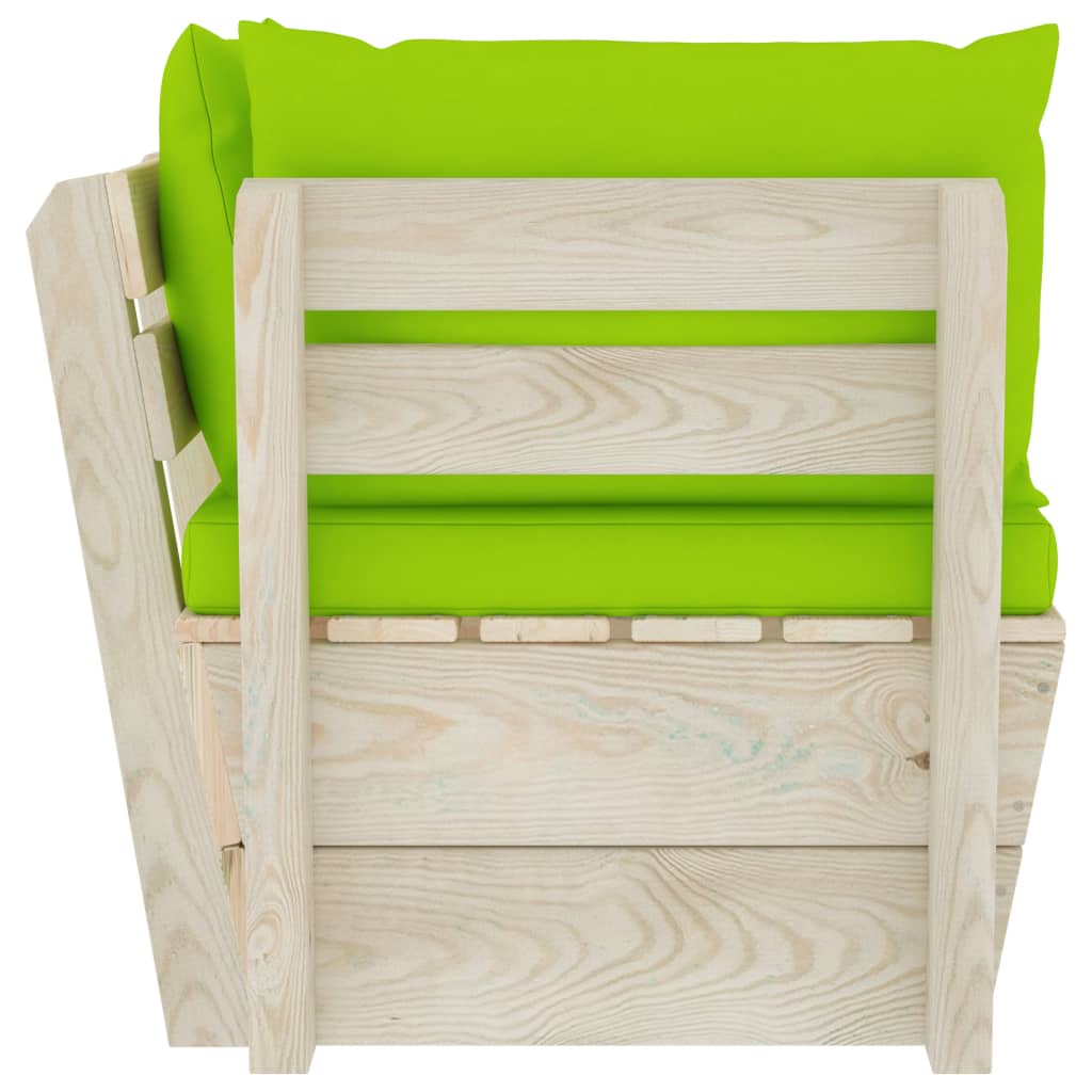 Garden Pallet Corner Sofa with Cushions Impregnated Spruce Wood