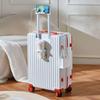 OEING Front Cover Password Travel Suitcase with USB and Cup Holder