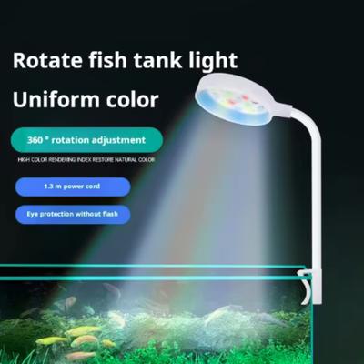 Aquariumleuchte mit Adapter LED Clip-On Aquariumleuchte, Kleine Vollspektrum USB-Leuchte 360° Drehung Beleuchtung