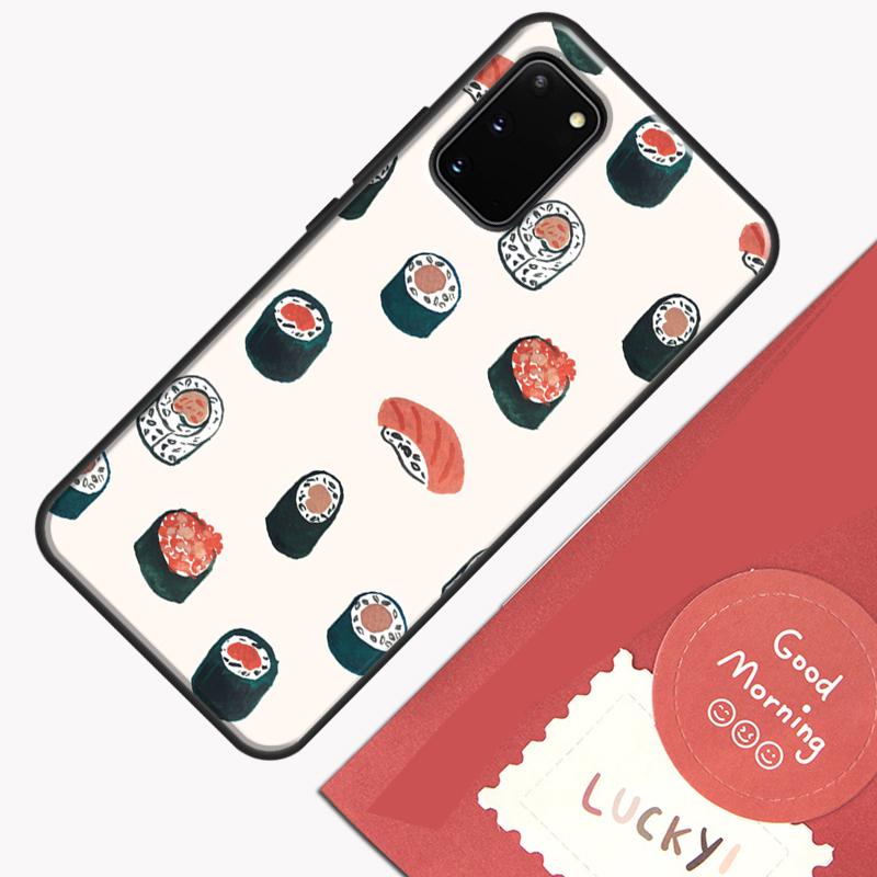 Kawaii Sushi Pattern Phone Case For Samsung Galaxy S26 S25 Ultra S20 S21 S22 S23 S24 S10 Plus S25 FE Cover Shell