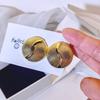 Exaggerated Striped Metal Stud Earrings for Women
