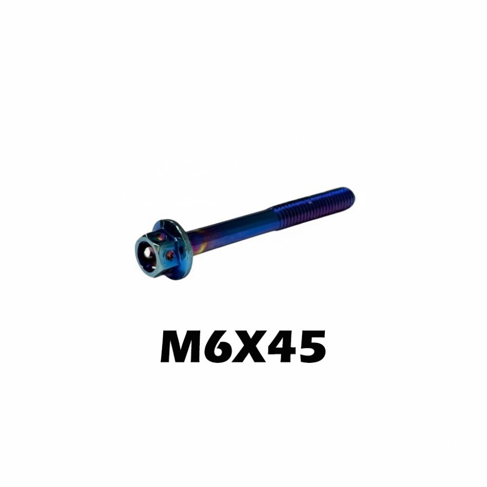 High Quality M6 Titanium Bolt With Drilled Holes Blue Hex Head Screws 10/15/20/25/30/35/40/45/50/60 Titanium Screws Motorcycle