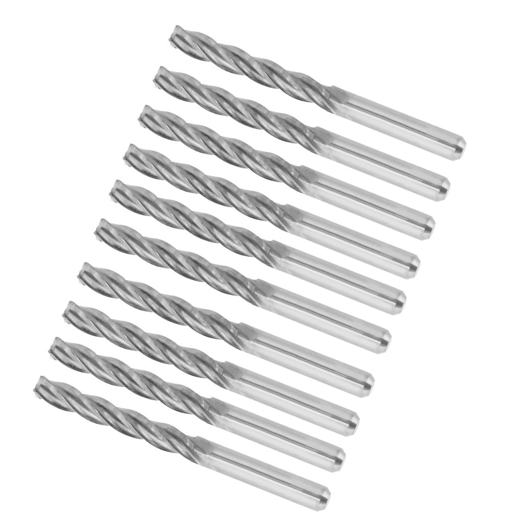 10pcs Carbide CNC 4 Flute Spiral Bit End Mill Cutter 3.175 X 22mm