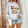 Women's Casual Fashion Round Neck Long Sleeve Christmas Printed Sweatshirt