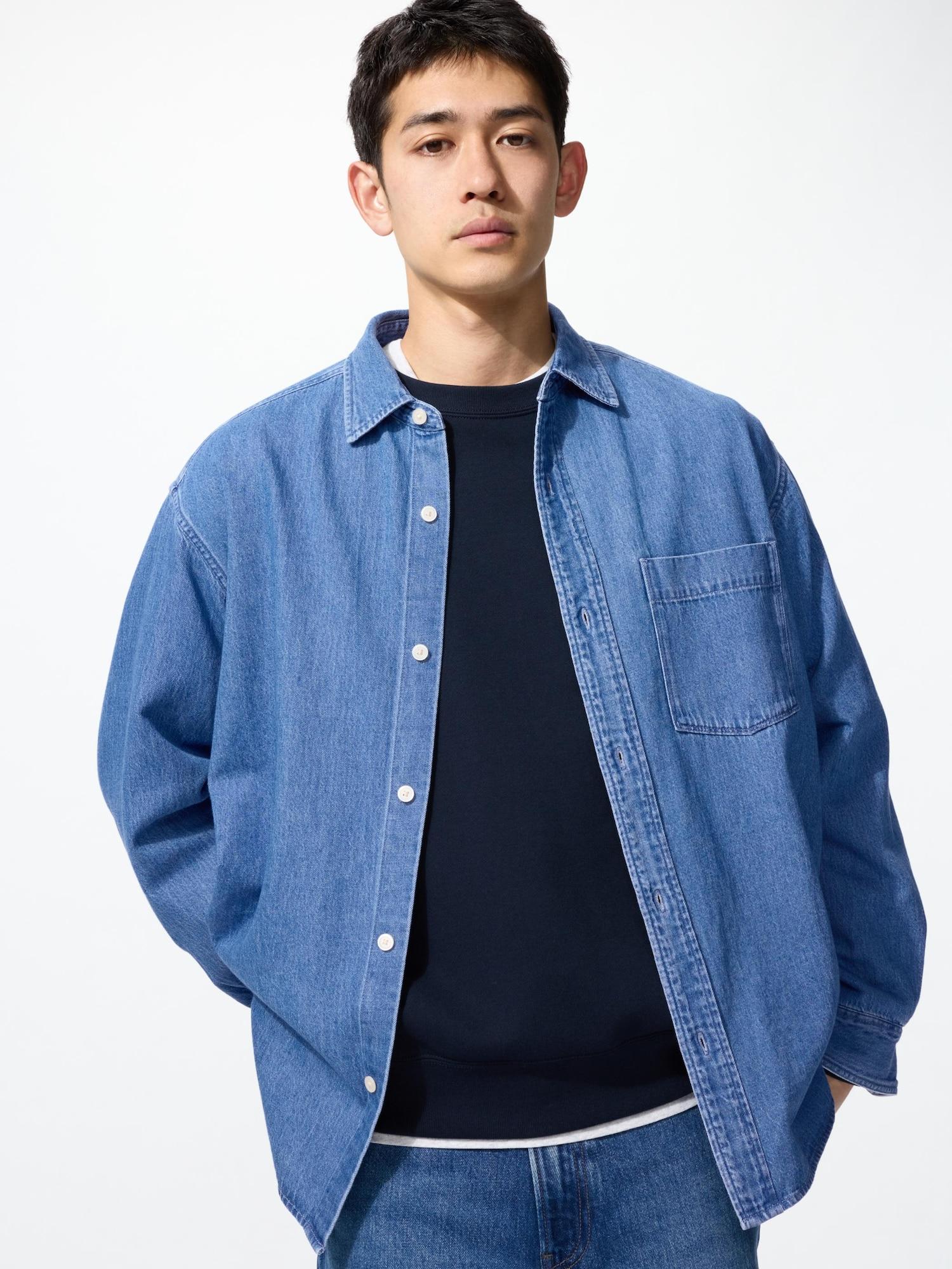 

Джинсовая рубашка Uniqlo с длинным рукавом 65 BLUE/UNISEX M