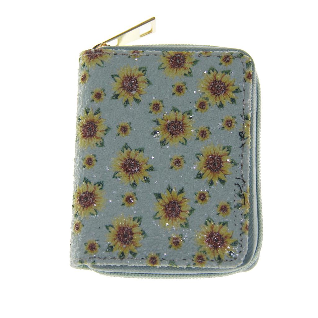 New Chrysanthemum Sequined Short Zipper Small Wallet, Wallet Card Bag Sample