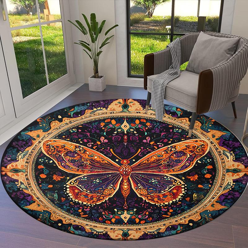 1pc Office Carpet Chair Mats Butterfly Mandala Artwork Perfect for Decorating Office Chairs, Living Rooms, Or Bedrooms