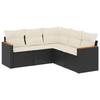VidaXL Salon de Jardin avec Coussins 5 pcs, Canapés de Terrasse, Ensemble de Meubles de Patio, Mobilier d'Extérieur, Noir 3225958