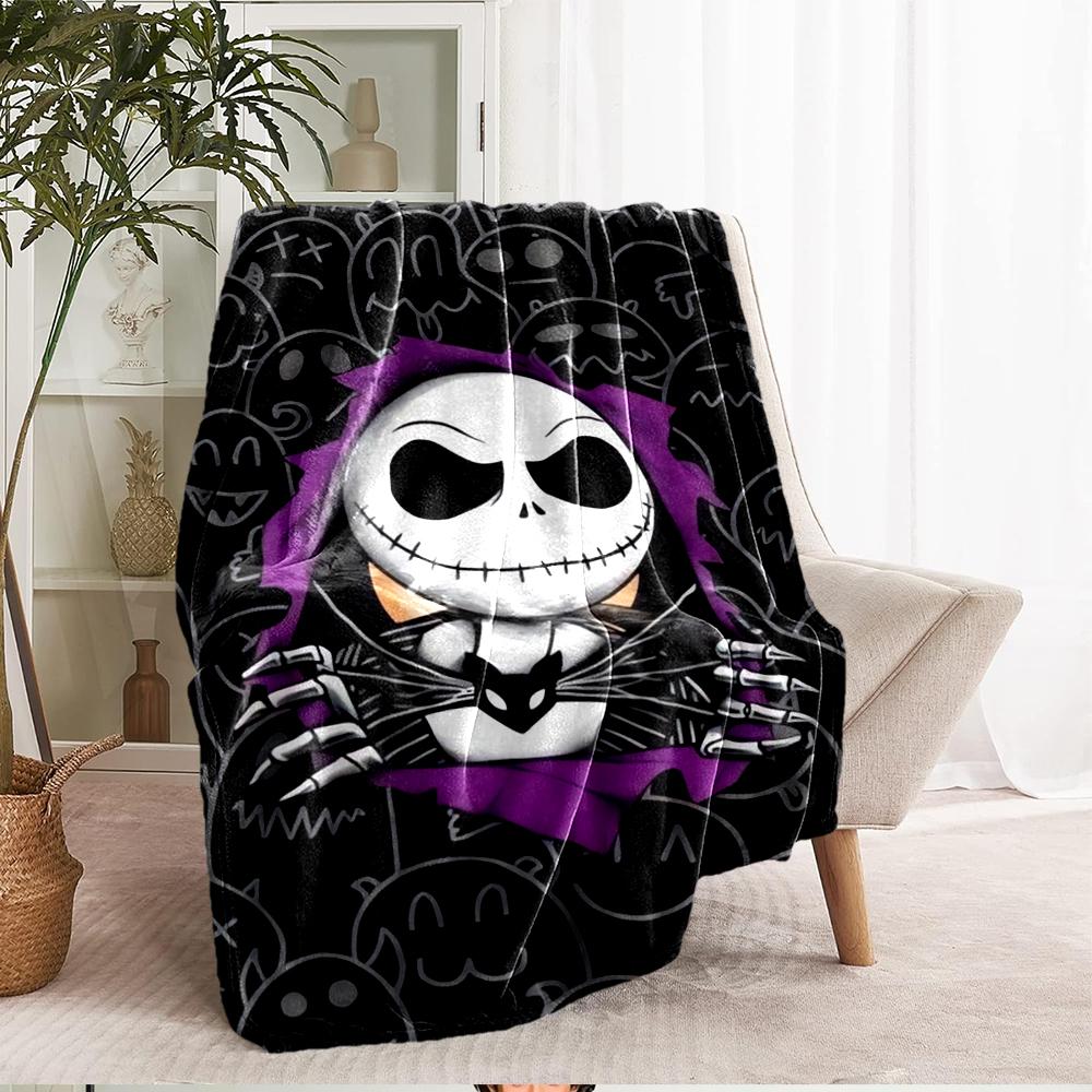 The Nightmare Before Christmas Theme Printed Blanket - Perfect for Couch, Bed, Travel & Outdoor Use | Machine Washable, Cozy & Durable.