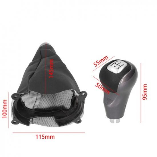 Silver Manual 5-Speed Gear Shift Knob Lever Gaitor Boot For Honda Civic 2006-11